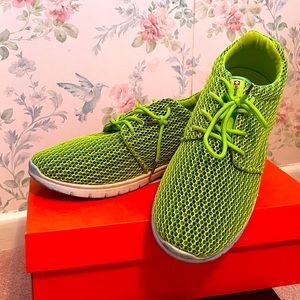 Mens Alpineswiss athletic shoes. These are Neon green. Size 10 M